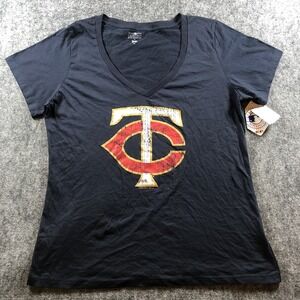 Minnesota Twins Shirt Womens 2XL Navy Blue MLB Baseball Campus Lifestyle Tee Top